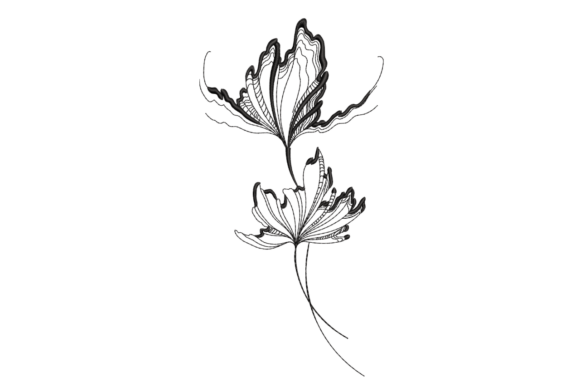 Abstract Floral Linework: A Bold and Elegant Embroidery Design