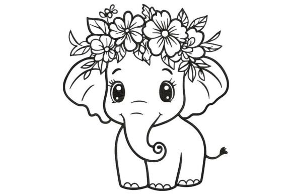 Adorable Baby Elephant for Boutique Apparel