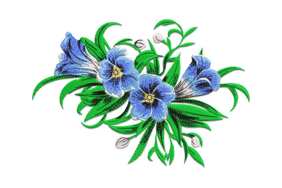 Charming Gentian Flowers for Embroidery Projects