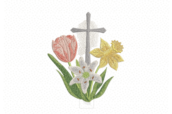 Easter Flowers: A Delicate and Bright Embroidery Design
