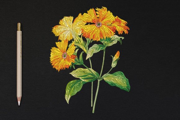 Elegant Flowers: A Charming Embroidery Design