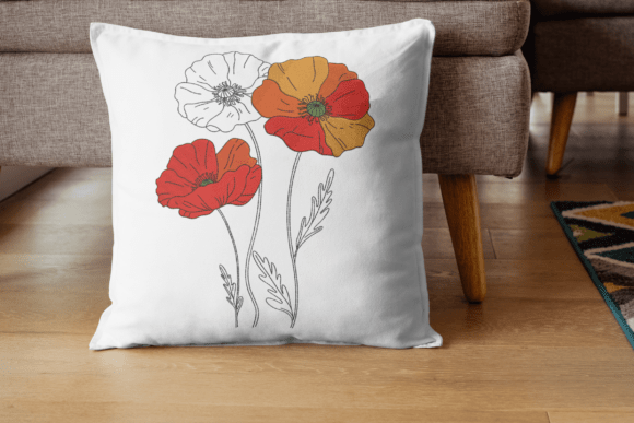 Flower Embroidery Design for Premium Sweatshirts