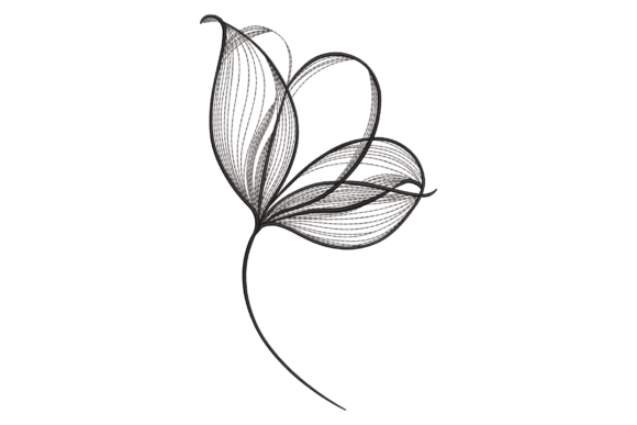 Minimal Line Flower: A Charming Embroidery Design