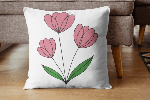 Pink Tulips Embroidery: A Premium Sweatshirt Design