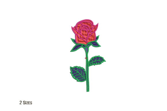 Red Rose Embroidery for Elegant Apparel