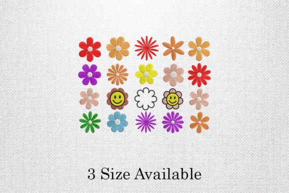 Smiley Flowers: A Delightful Embroidery Design