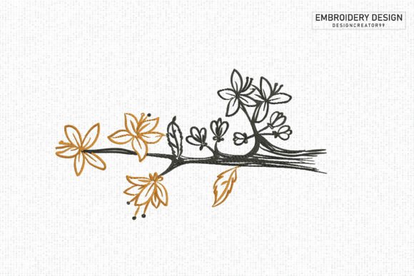 Spring Tree Embroidery Design for Boutique Apparel