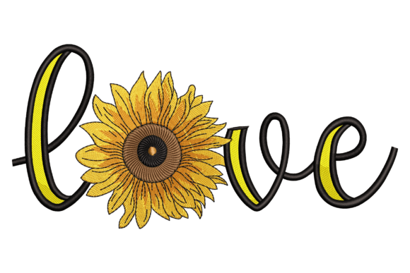 Sunflower Love: A Bright and Cheerful Embroidery Design